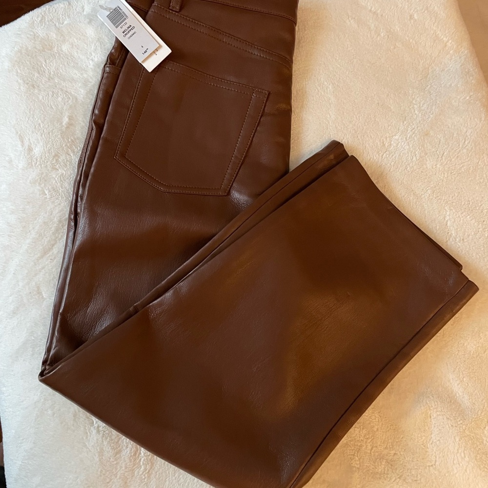 Aritzia Wilfred Melina Cropped Vegan Leather Pants - New - 4 - Picture 10 of 11